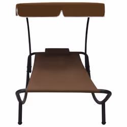 VidaXL 48078 sedia da esterno Terrazzo Seduta imbottita Oxford, Acciaio Marrone - Vista aggiuntiva 4