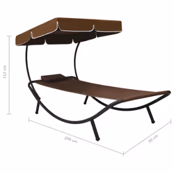 VidaXL 48078 sedia da esterno Terrazzo Seduta imbottita Oxford, Acciaio Marrone - Vista aggiuntiva 7