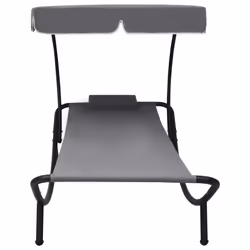 VidaXL 48079 sedia da esterno Terrazzo Seduta imbottita Oxford, Acciaio Grigio - Vista aggiuntiva 3