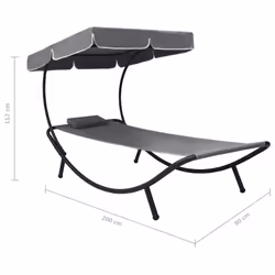 VidaXL 48079 sedia da esterno Terrazzo Seduta imbottita Oxford, Acciaio Grigio - Vista aggiuntiva 7