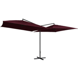 Ombrellone Doppio con Palo in Acciaio 250x250 cm Rosso Bordò Vidaxl