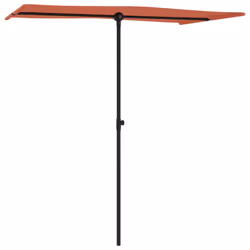 vidaXL Ombrellone da Giardino Palo in Alluminio 180x110cm Terracotta - Vista aggiuntiva 3