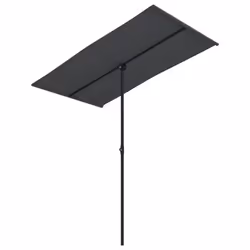 vidaXL Ombrellone da Giardino con Palo in Alluminio 180x110cm Nero - Vista aggiuntiva 2
