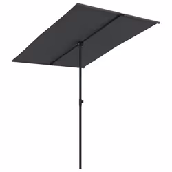 vidaXL Ombrellone da Giardino con Palo in Alluminio 2x1,5 m Nero - Vista aggiuntiva 2
