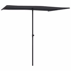 vidaXL Ombrellone da Giardino con Palo in Alluminio 2x1,5 m Nero - Vista aggiuntiva 3