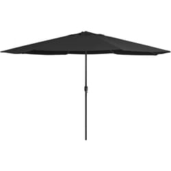 Ombrellone da Esterni con Palo in Metallo 390 cm Nero