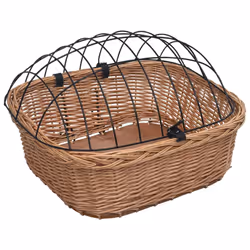 vidaXL Cestino Anteriore Bici con Copertura 50x45x35cm Salice Naturale - Vista aggiuntiva 3