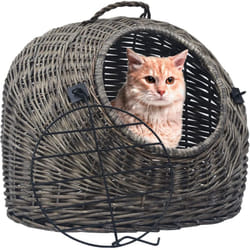Trasportino per Gatti Grigio 60x45x45 cm in Salice Naturale Vidaxl 63074