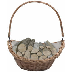 Cesta Legna da Ardere con Manico 57x46,5x52cm Marrone in Salice Vidaxl 5759