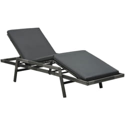 Vidaxl - Lettino Prendisole con Cuscino in Polyrattan Grigio