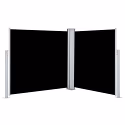 vidaXL Tenda da Sole Laterale Retrattile Nera 100x600 cm - Vista aggiuntiva 2