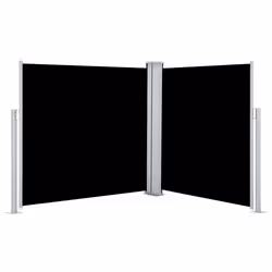 vidaXL Tenda da Sole Laterale Retrattile Nera 120x600 cm - Vista aggiuntiva 2
