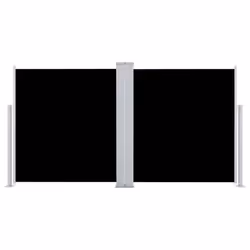 vidaXL Tenda da Sole Laterale Retrattile Nera 120x600 cm - Vista aggiuntiva 3
