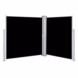 vidaXL Tenda da Sole Laterale Retrattile Nera 140x600 cm - Vista aggiuntiva 2