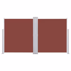 vidaXL Tenda da Sole Laterale Retrattile Marrone 140x600 cm - Vista aggiuntiva 3