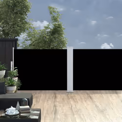 vidaXL Tenda da Sole Laterale Retrattile Nera 100x1000 cm - Vista aggiuntiva 3
