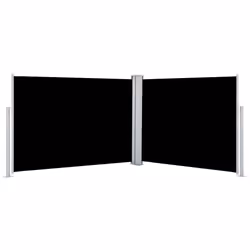 vidaXL Tenda da Sole Laterale Retrattile Nera 120x1000 cm - Vista aggiuntiva 2