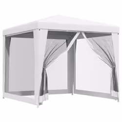 vidaXL Tendone per Feste con 4 Pareti in Rete 2,5x2,5 m Bianco - Vista aggiuntiva 2