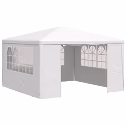 vidaXL Gazebo Professionale con Pareti 4x4 m Bianco 90 g/m² - Vista aggiuntiva 2