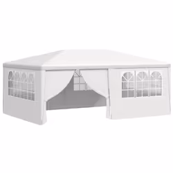 vidaXL Gazebo Professionale con Pareti 4x6 m Bianco 90 g/m² - Vista aggiuntiva 2