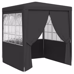 vidaXL Gazebo Professionale con Pareti 2,5x2,5 m Antracite 90 g/m² - Vista aggiuntiva 2