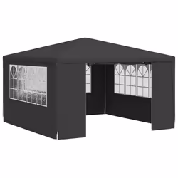 vidaXL Gazebo Professionale con Pareti 4x4 m Antracite 90 g/m² - Vista aggiuntiva 2