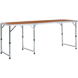 Tavolo da Campeggio Pieghevole in Alluminio 180x60 cm Vidaxl 59515