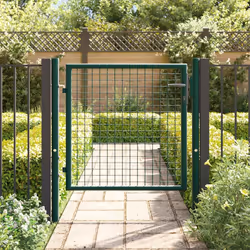 vidaXL Cancello per Recinzione in Acciaio 100x75 cm Verde - Vista aggiuntiva 3