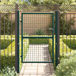 vidaXL Cancello per Recinzione in Acciaio 100x125 cm Verde - Vista aggiuntiva 3