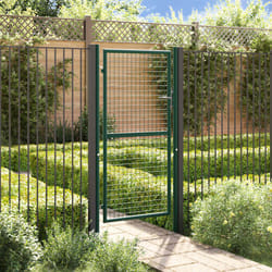vidaXL Cancello per Recinzione in Acciaio 100x175 cm Verde