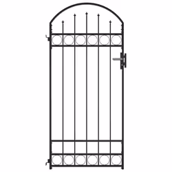 vidaXL Cancello per Recinzione ad Arco in Acciaio 89x200 cm Nero - Vista aggiuntiva 2