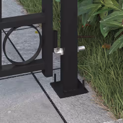 vidaXL Cancello per Recinzione ad Arco in Acciaio 89x200 cm Nero - Vista aggiuntiva 3