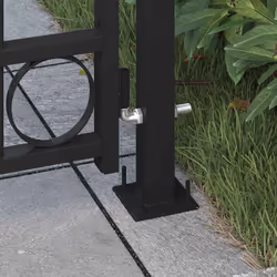 vidaXL Cancello per Recinzione ad Arco con 2 Pali 105x204 cm Nero - Vista aggiuntiva 3