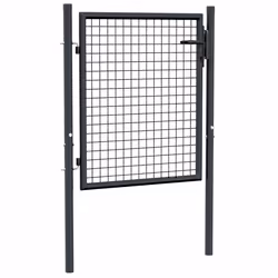 vidaXL Cancello da giardino in rete di acciaio zincato 100x75 cm grigio - Vista aggiuntiva 2