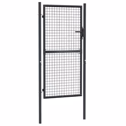 vidaXL Cancello da giardino in rete di acciaio zincato 100x175 cm grigio - Vista aggiuntiva 2