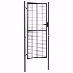 vidaXL Cancello da giardino in rete di acciaio zincato 100x200 cm grigio - Vista aggiuntiva 2
