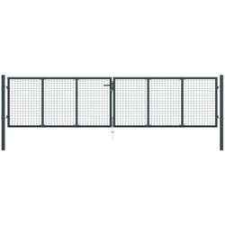 Cancello per Giardino in Acciaio Zincato Resistente con chiavi Grigio varie dimensioni dimensioni : 400 x 125 cm