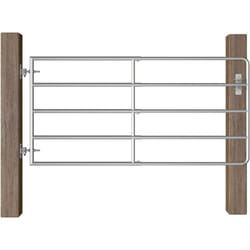 Cancello da Giardino in Acciaio Zincato a 5 Sbarre con fermo Argento varie dimensioni dimensioni : (95-170) x 90 cm