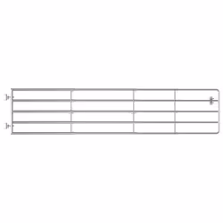 vidaXL Cancello da Giardino in Acciaio 5 Sbarre (150-400)x90cm Argento - Vista aggiuntiva 2