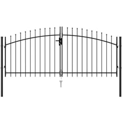 Vidaxl - Cancello a Doppia Anta con Punte in Acciaio 3x1,25 m Nero 315507