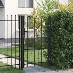 vidaXL Cancello a Singola Anta con Archi in Acciaio 1x1,5m Nero