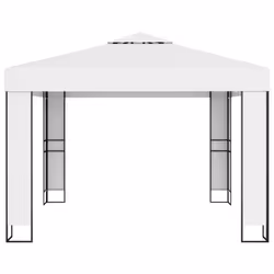 vidaXL Gazebo con Tetto Doppio 3 x 3 m Bianco - Vista aggiuntiva 3