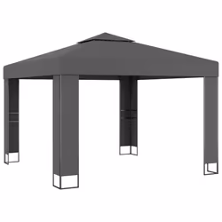 vidaXL Gazebo con Tetto Doppio 3x3 m Antracite - Vista aggiuntiva 2