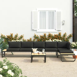 Vidaxl - Set Divano da Giardino 4 pz ad Angolo Cuscini in Alluminio wpc