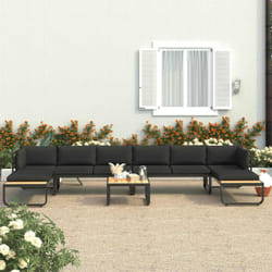 Vidaxl - Set Divano da Giardino 5 pz ad Angolo Cuscini in Alluminio wpc
