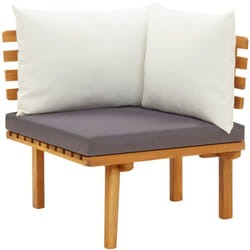Divano Angolare da Giardino con Cuscini in Massello di Acacia design elegante