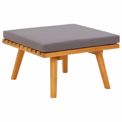 vidaXL Sgabello da Giardino con Cuscino 60x60x29 cm in Massello Acacia - Vista aggiuntiva 2