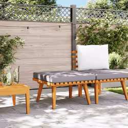vidaXL Sgabello da Giardino con Cuscino 60x60x29 cm in Massello Acacia - Vista aggiuntiva 3