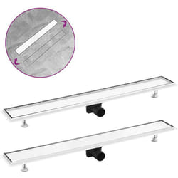 Scarico Doccia 2-in-1 con Copertura 93x14 cm in Acciaio Inox vidaXL 73520