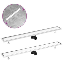 Scarico Doccia 2-in-1 con Copertura 103x14 cm in Acciaio Inox Vidaxl 35846